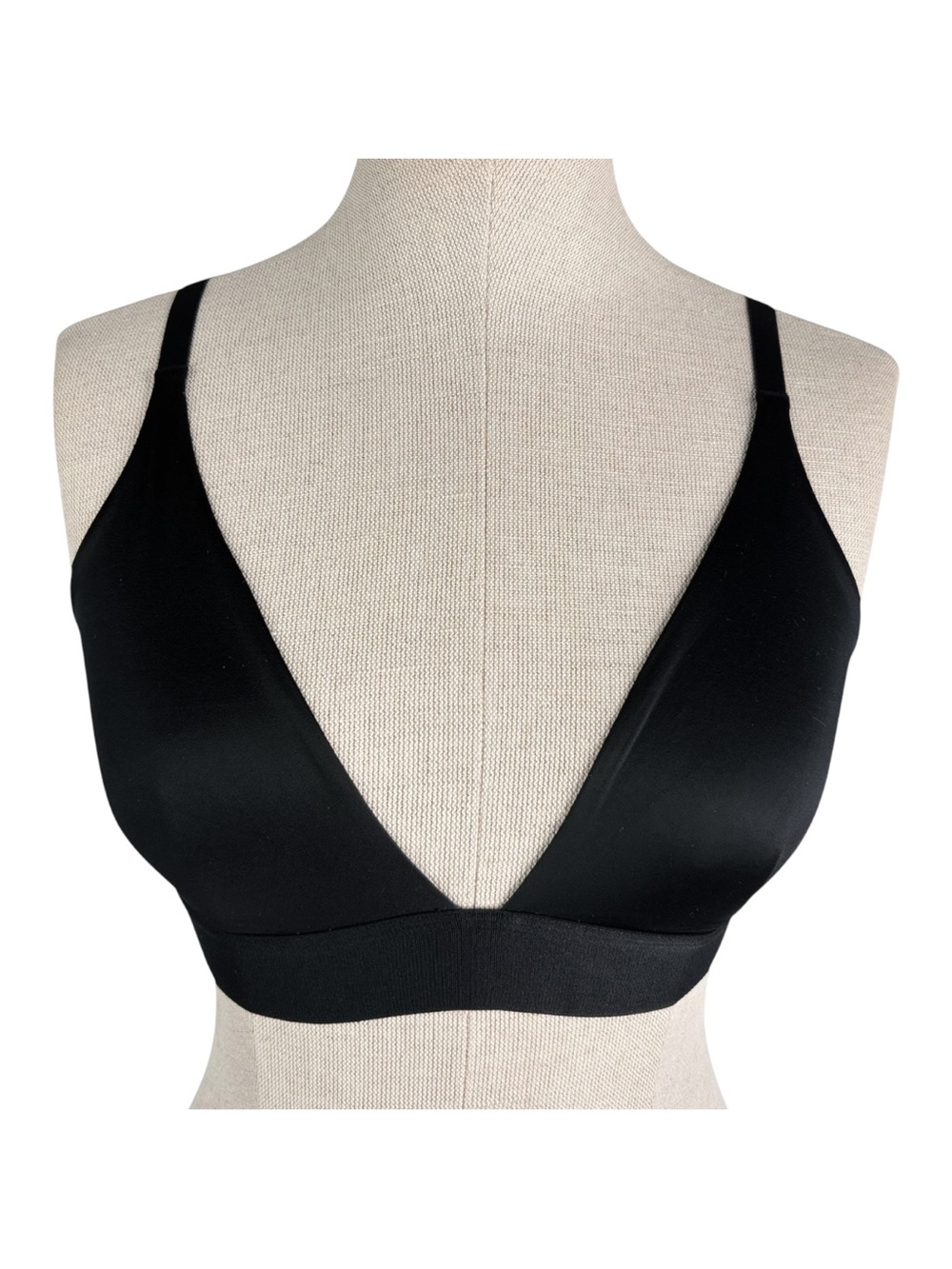 Negative Underwear Glace Triangle Bra sz 1 * Black Glacé Wireless Soft Shiny Bra